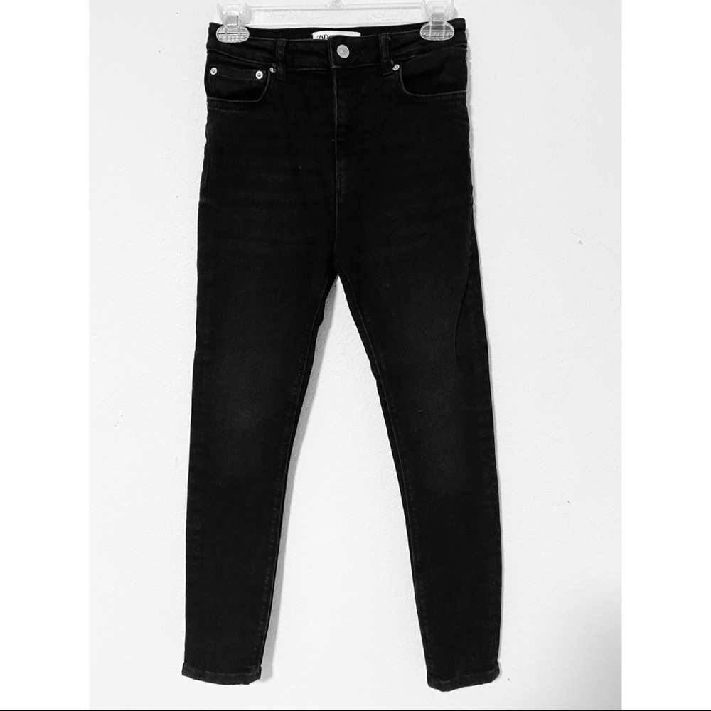 Zara high rise black skinny jeans